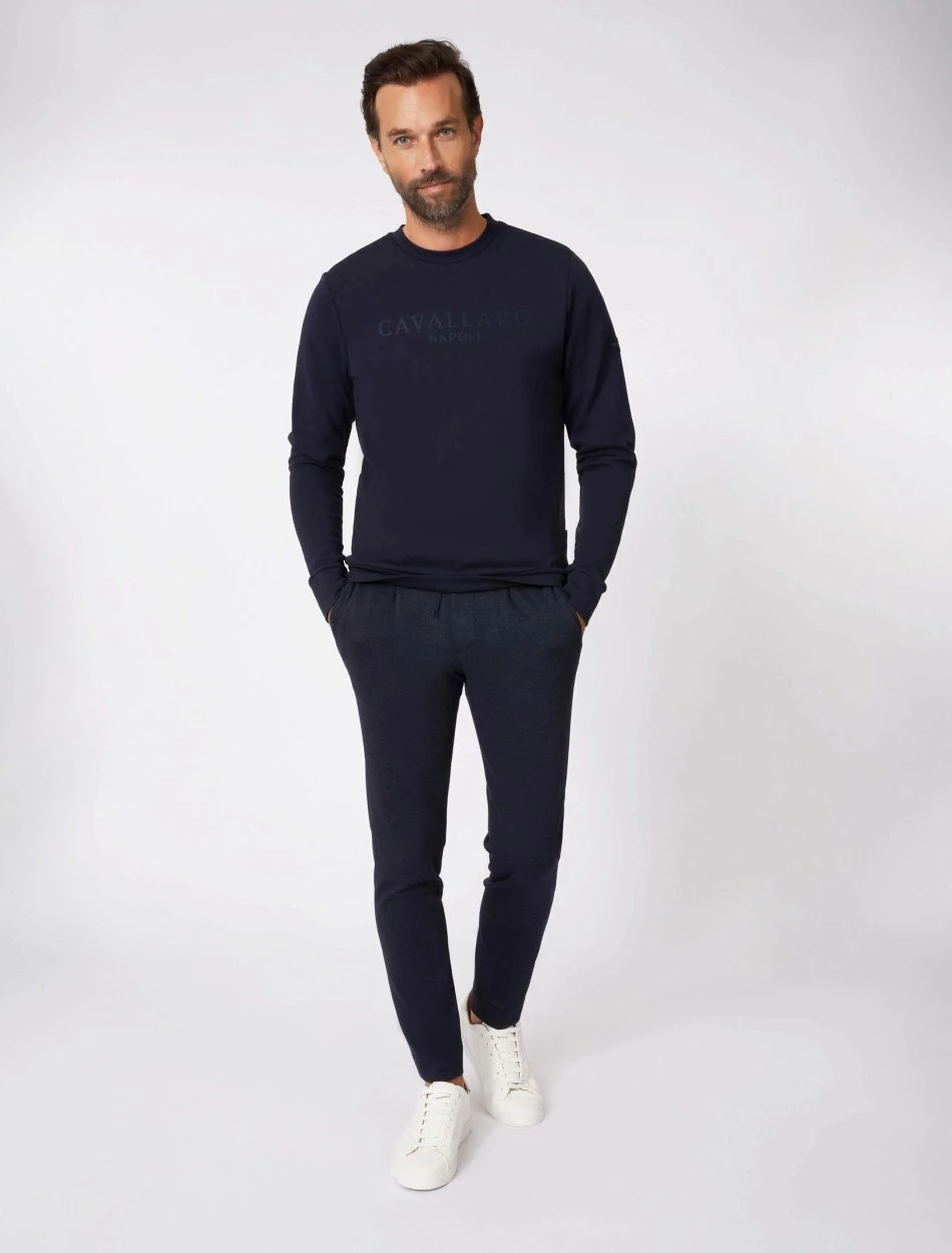 Cavallaro Napoli Marconi Sweater Donkerblauw 2 Cavallaro Napoli Marconi Sweater Donkerblauw - Afbeelding 2