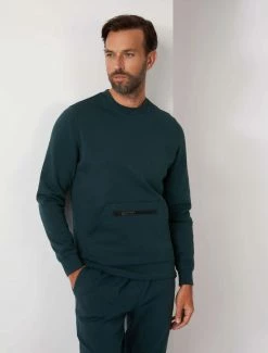 Cavallaro Napoli Cerniedo R-Neck Trui Donkergroen -Cavallaro Napoli Shop 120225010 599000 06 positie 30 405