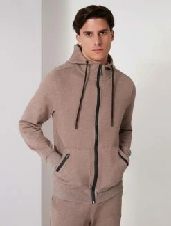 Cavallaro Napoli Verniero Zip Hoodie Taupe
