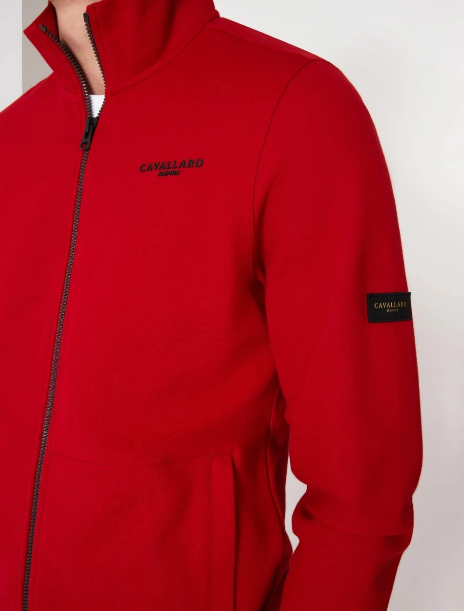 Cavallaro Napoli Donpo Zip Sweat Rood 3 Cavallaro Napoli Donpo Zip Sweat Rood - Afbeelding 3