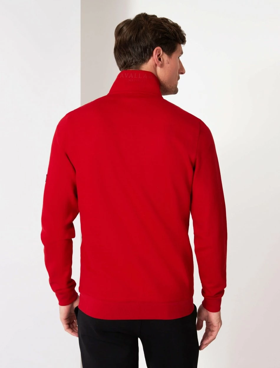 Cavallaro Napoli Donpo Zip Sweat Rood 4 Cavallaro Napoli Donpo Zip Sweat Rood - Afbeelding 4