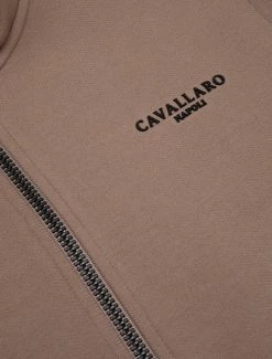 Cavallaro Napoli Donpo Zip Sweat Taupe -Cavallaro Napoli Shop 120225016 840000 03 positie 60 453