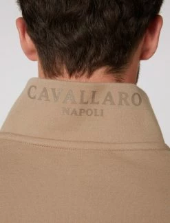 Cavallaro Napoli Donpo Zip Sweat Taupe -Cavallaro Napoli Shop 120225016 840000 11 positie 20 693