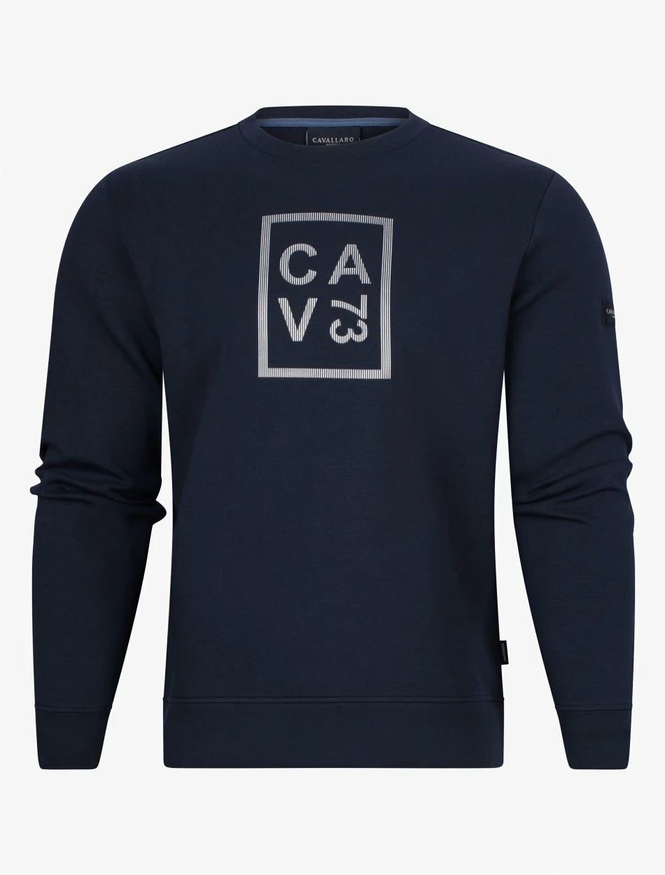 Cavallaro Napoli Dario Sweater Donkerblauw 7 Cavallaro Napoli Dario Sweater Donkerblauw - Afbeelding 7