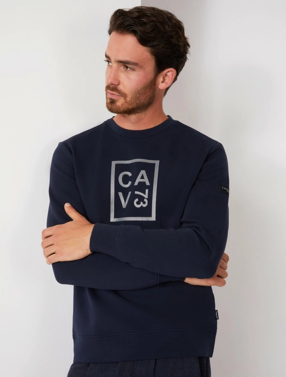 Cavallaro Napoli Dario Sweater Donkerblauw 5 Cavallaro Napoli Dario Sweater Donkerblauw - Afbeelding 5