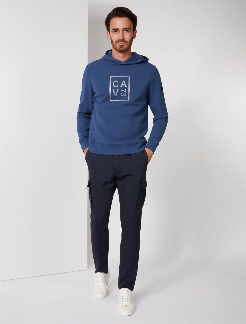 Cavallaro Napoli Dario Hoodie Indigo Blauw 2 Cavallaro Napoli Dario Hoodie Indigo Blauw - Afbeelding 2