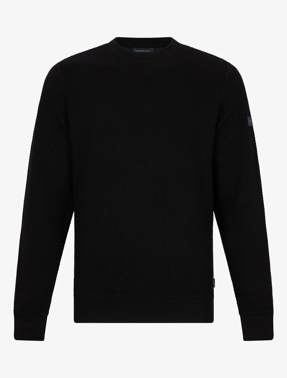 Cavallaro Napoli Nuovo Nero R-neck Sweater Zwart 1 Cavallaro Napoli Nuovo Nero R-neck Sweater Zwart