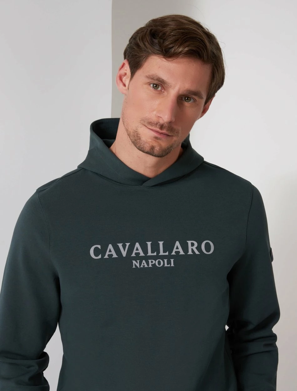 Cavallaro Napoli Bettino Reflo Hoodie Donkergroen 1 Cavallaro Napoli Bettino Reflo Hoodie Donkergroen
