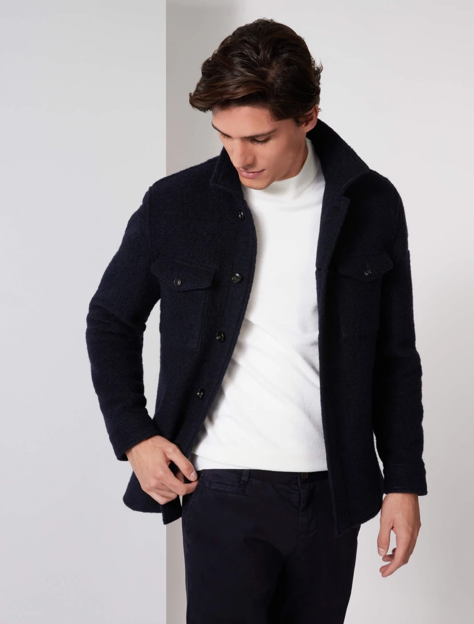 Cavallaro Napoli Pisogno Overshirt Donkerblauw 5 Cavallaro Napoli Pisogno Overshirt Donkerblauw - Afbeelding 5