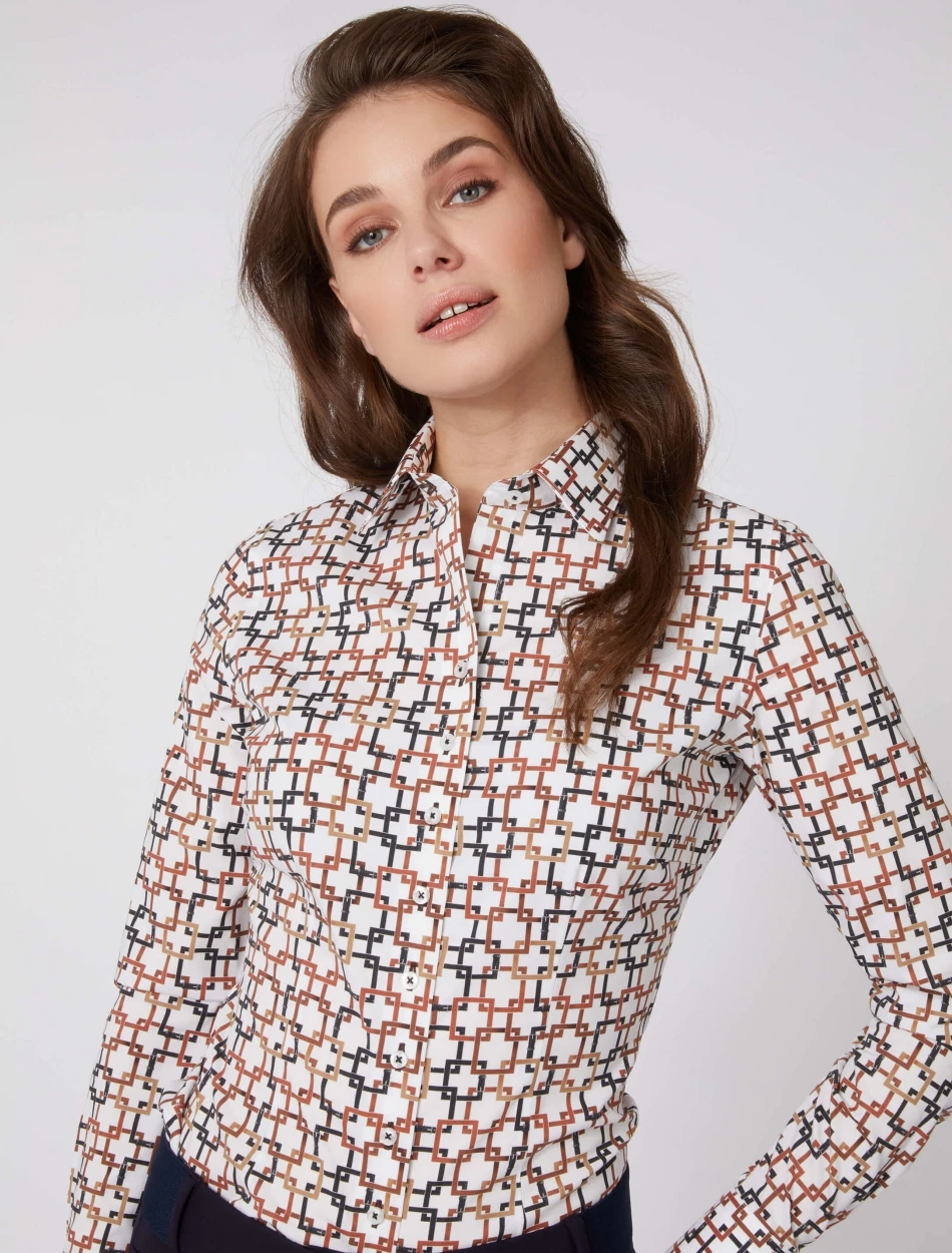 Cavallaro Napoli Belana Blouse Bruin 4 Cavallaro Napoli Belana Blouse Bruin - Afbeelding 4