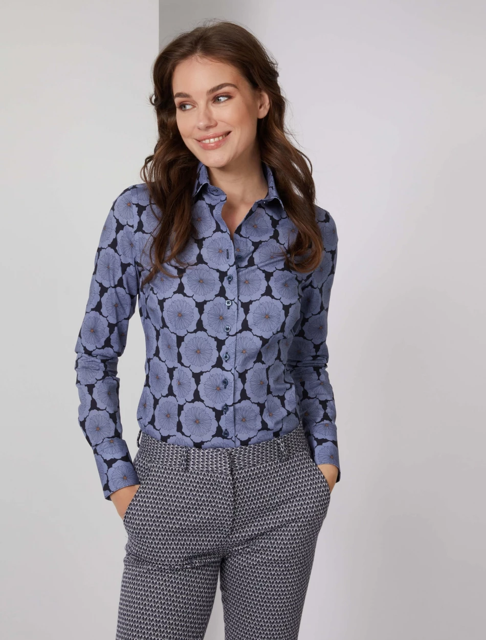 Cavallaro Napoli Fiona Blouse Blauw 7 Cavallaro Napoli Fiona Blouse Blauw - Afbeelding 7