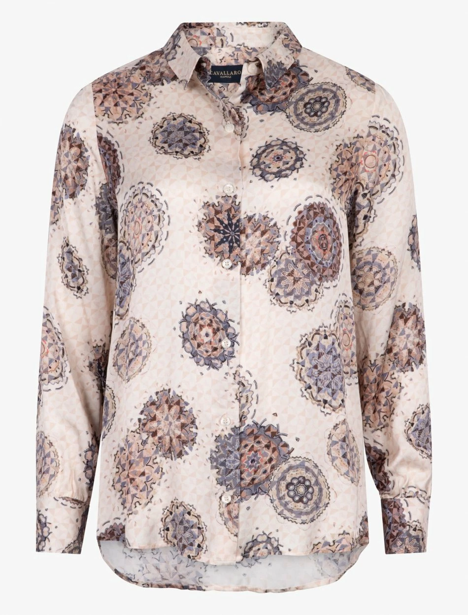 Cavallaro Napoli Liona Blouse Beige / Blauw 7 Cavallaro Napoli Liona Blouse Beige / Blauw - Afbeelding 7