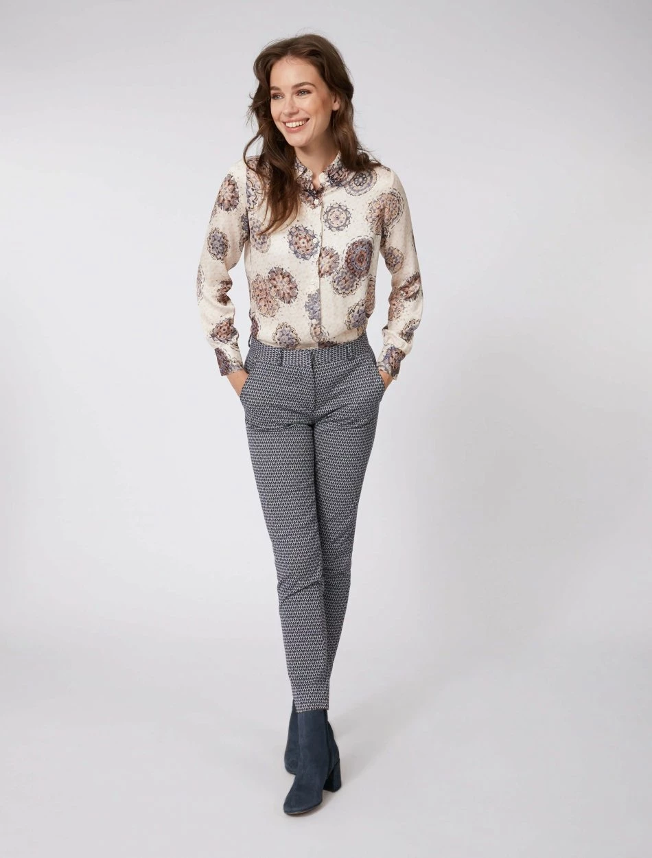 Cavallaro Napoli Liona Blouse Beige / Blauw 6 Cavallaro Napoli Liona Blouse Beige / Blauw - Afbeelding 6