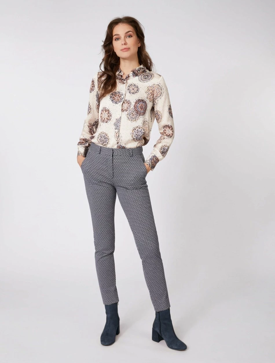 Cavallaro Napoli Liona Blouse Beige / Blauw 2 Cavallaro Napoli Liona Blouse Beige / Blauw - Afbeelding 2