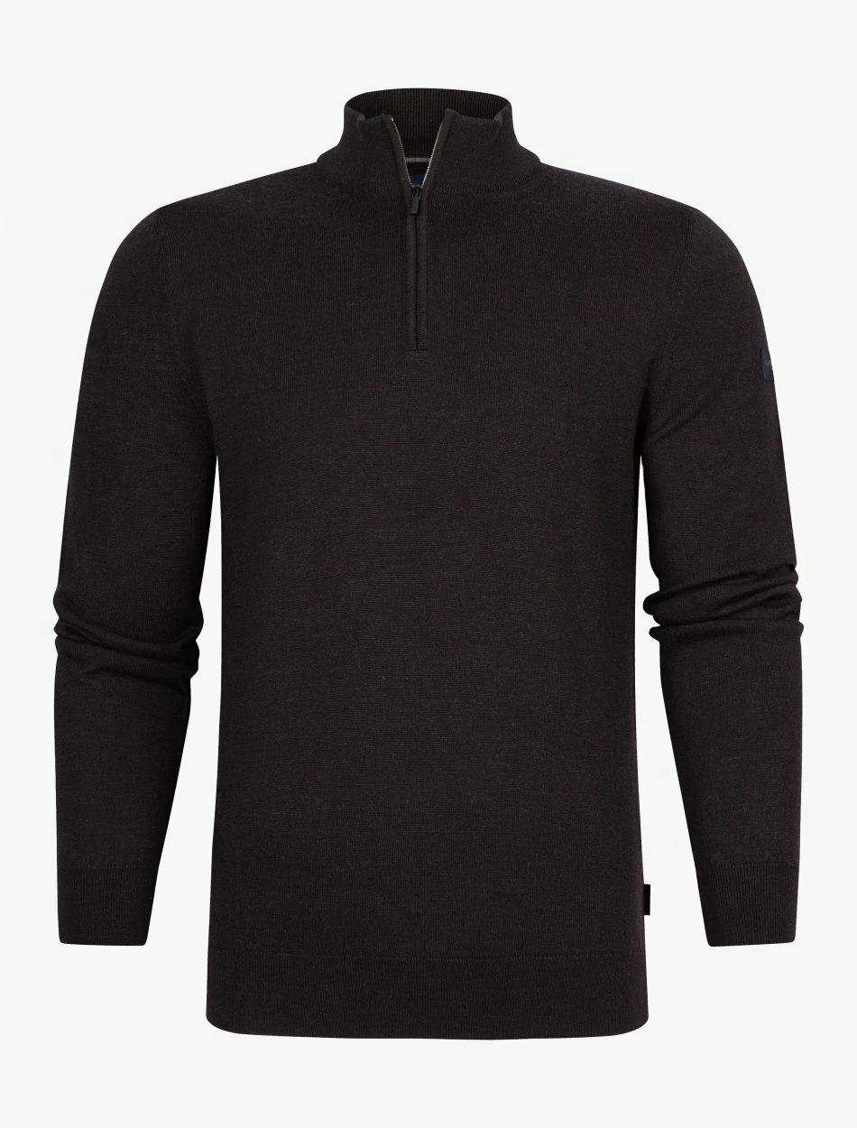 Cavallaro Napoli Merino Half Zip Trui Bruin 7 Cavallaro Napoli Merino Half Zip Trui Bruin - Afbeelding 7