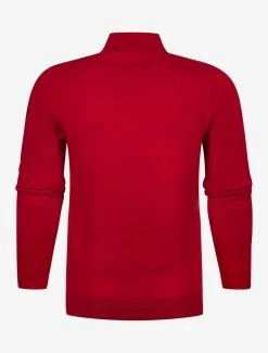 Cavallaro Napoli Merino Half Zip Trui Rood -Cavallaro Napoli Shop 5302 11492 31170