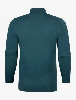 Cavallaro Napoli Merino Half Zip Trui Donkergroen -Cavallaro Napoli Shop 5302 7404 31175