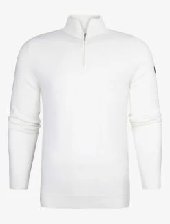 Cavallaro Napoli Merino Half Zip Trui Off White -Cavallaro Napoli Shop 5302 876 31168