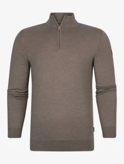 Cavallaro Napoli Merino Half Zip Trui Taupe